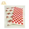 Wax Paper Food Basket Liners - Deli / BBQ Sandwich Wrap square - Red / White Checkered