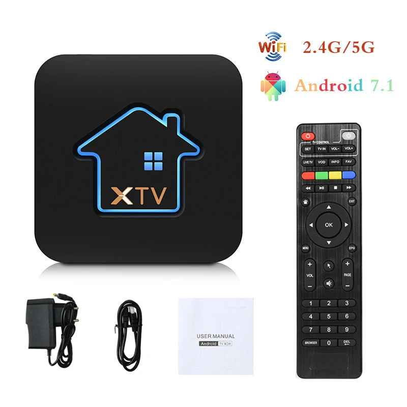 Wechip XTV Professional box  Android 7.1 Smart TV BOX Amlogic S905X  Set Top Box