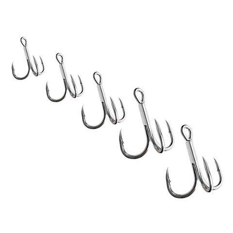 WEIHE  2# 4# 6# 8# 10# Black Fishing Hook High Carbon Steel Treble Overturned Hooks Fishing Tackle Round Bend Treble For Bass