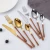 Import Western Dinner knives Steak Knife Fork Spoon Cutlery Imitated Wooden ABS Plastic Handle Stainless Steel Flatware Set from China
