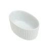 White Porcelain Oval Ribbed Ramekin Bakeware