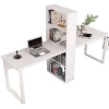 white soho office desk soho gaming desk with chairs computer desk wood modern working station with book shelves for 2
