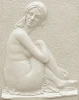 white stone nude woman decorative wall relief