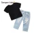 Wholesale baby boys boutique clothing BOSS shirt ripped jeans casual boys dress kids clothes set