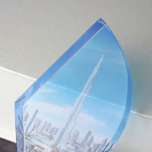 Wholesale Cheap Custom Award Crystal Glass Trophy With Engraved Logo  Printing color semi-transparent film  content