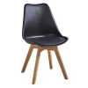 Wholesale cheap High quality home dining room furniture black wooden legs soft cushion Plastic dining chair