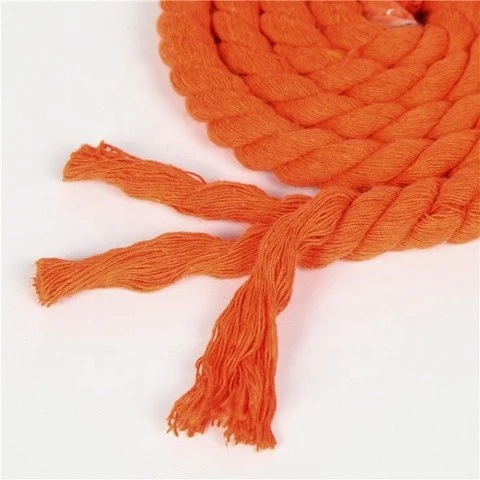Wholesale China 100% natural eco-friendly round premium twisted rope braided three-strand cotton packaging rope