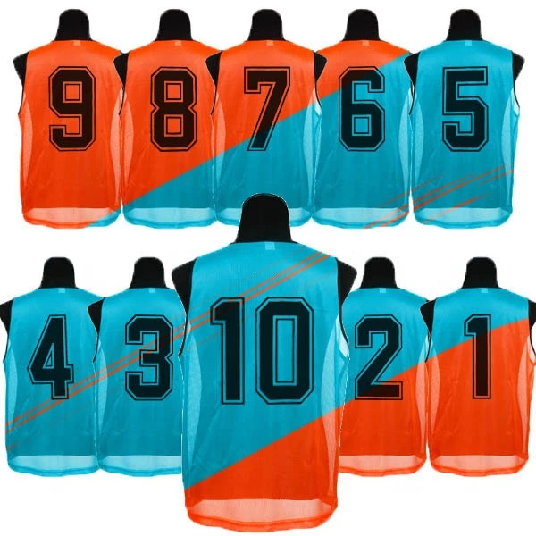 Wholesale college sublimated football/soccer training mesh vests bibs
