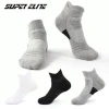 wholesale custom logo athletic running white gray black plain colors super elite men terry ankle sports socks