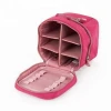 Wholesale custom  professional 4 compartment travel organizer makeup brush set cosmetic bag with inside mirror