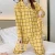 Import Wholesale Excellent Quality Pajamas Sets Women Korean Style Homewear Yellow Plaid Shirts And Pants Cotton Japanese Sleepwear from China