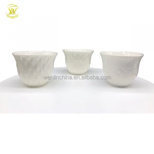 Wholesale factory price 12 pcs cawa cup new bone china Arabic accepted ODM/OEM ceramic coffe cup