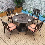 Wholesale furniture casting aluminum vintage restaurant outdoor patio garden table and 4 chairs set