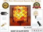 Wholesale Himalayan Rock Salt Lamp Mood Light  Square Metal Fire Basket Pakistan Salt lamps home decor  Corrosion resistance