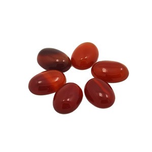 Wholesale Loose Oval Flat Back Cabochon Cut  Red Agate Stone for rings decoration