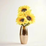 Wholesale Metal Hammered Vase for Home Decor Decorative for Indoor Outdoor Living Room Balcony Golden Full Hammered Oblong Shape
