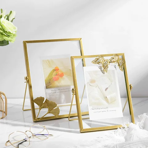 Wholesale Metal Molduras Quadros Hanging Puzzle Photo Frame Table Hanging Wall Aluminum Alloy Metal Picture Photo Frame