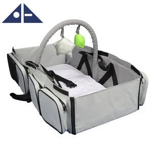 Wholesale polyester material foldable Tote Travel Bassinet Baby Diaper Bag