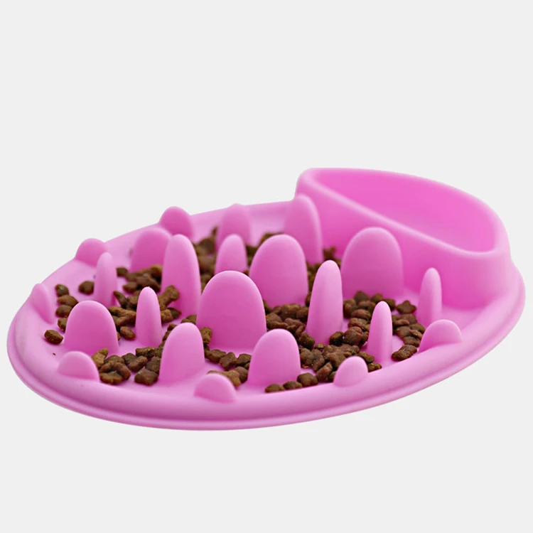 wholesale portable outdoor travel silicone slow feeder dog food and water bowl