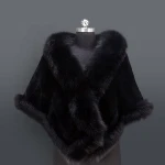 Wholesale Real Rex Rabbit Fur Fox Fur Cashmere Shawl /Cape/ Poncho