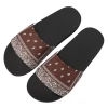 Wholesale Slippers Supplier Bandana Print Retro Custom Leisure Home Slippers Slip on Ladies Daily Life Slippers