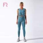 Wholesale Tank Top with Drawstring Fitness Set Clothing Yoga Set Women Sport 2 Piece Yoga Set