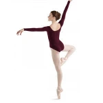 Wholesale Women Girls Ballet Dance Wear Cotton Spandex Long Sleeve Leotard