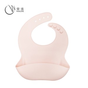 Wingenes factory best waterproof silicone baby bib easily wipes clean infant bibs with Crumb Catcher