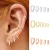 Import Womens exquisite golden ear bone studs perforated jewelry zircon cubic zirconia earrings from China