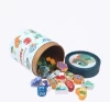 Wooden barrels of animal traffic building blocks beads children puzzle early teaching letters digital cognitive rope-wearing toy