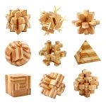 wooden brain game  brain teaser 3d IQ bamboo puzzle MT6990