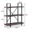 Wooden Iron Industrial Portable Bookshelf Metal Vintage Bookcase Home and Office