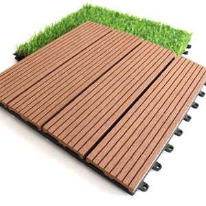 WPC embossed flooring wholesale price waterproof and uv-resistant interlocking click composite outdoor wood plastic deck tiles
