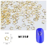 XULIN Gold Hollow DIY Cross Round Square Nail  Rivet Decorations Nail Supplies For Design