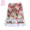 Yawoo new arrival baby girls long printed lace ruffled trousers kids wholesale ruffle pant
