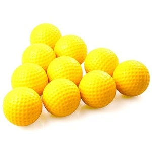 Yellow PU Foam Golf Balls Sponge Elastic Indoor Outdoor Practice Training