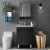 Import YIDA Sanitary Hanging Touch Led Light Wall Mirror Medicine Storage Black Bathroom Vanity Cabinet  Under Basin from China