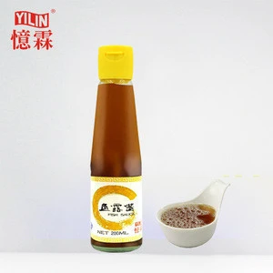 YILIN glass bottle packed natural fish sauce in seafood condiment with BRC certificated