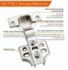 YOUDO Two-Section Force Furniture Hydraulic Buffer Self Open Rebound Hinge Cupboard Concealed Cabinet Door Hinge For Closet