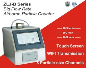 ZLJ-B330 New 8 Channels 28.3L/min  PM0.3 PM2.0 PM10 Detection Touch Screen Portable Laser Air Particle Counter
