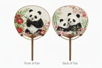 Personalized Paddle Fan, Japanese Uchiwa 2-Sided Full Color Print w/ Bamboo Handle H35 x W22 cm