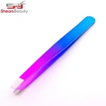 New Arrival Eyebrow Tweezers with Comb Stainless Steel Slanted Eye Brow Tweezers with Private Label