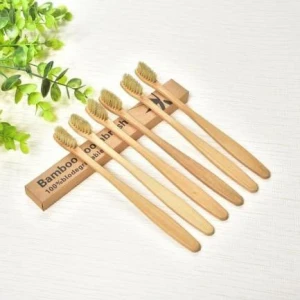 Pig Hair Toothbrush Toothbrush Bamboo Natural Handle Wood Healthy Environmental Tooth Brushes