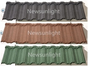 0.4 mm High quality photovoltaic solar stone coated chip roof tile  color roman roof tile for villa