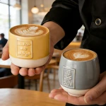 Giance Horizon  Logo 100mlEspresso Cappuccino Cups Handleless Ceramic Coffee Cups