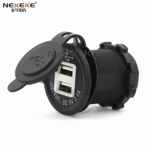 Waterproof USB Charger Adapter Socket 12-24V Outlet Power Jack Marine Motorcycles With LED Indicator