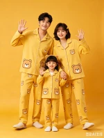 Couple Matching Pajama Set Unisex Soft Cotton Sleepwear Family Loungewear