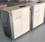 Custom Stainless Steel Retail Trash Bin with Marine Board Panels