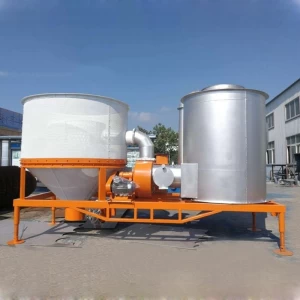 Mobile grain silo/bin dryer with husk as fuel
