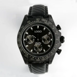 Latest design black matte carbon fiber bezel luxury customized logo mechanical watch